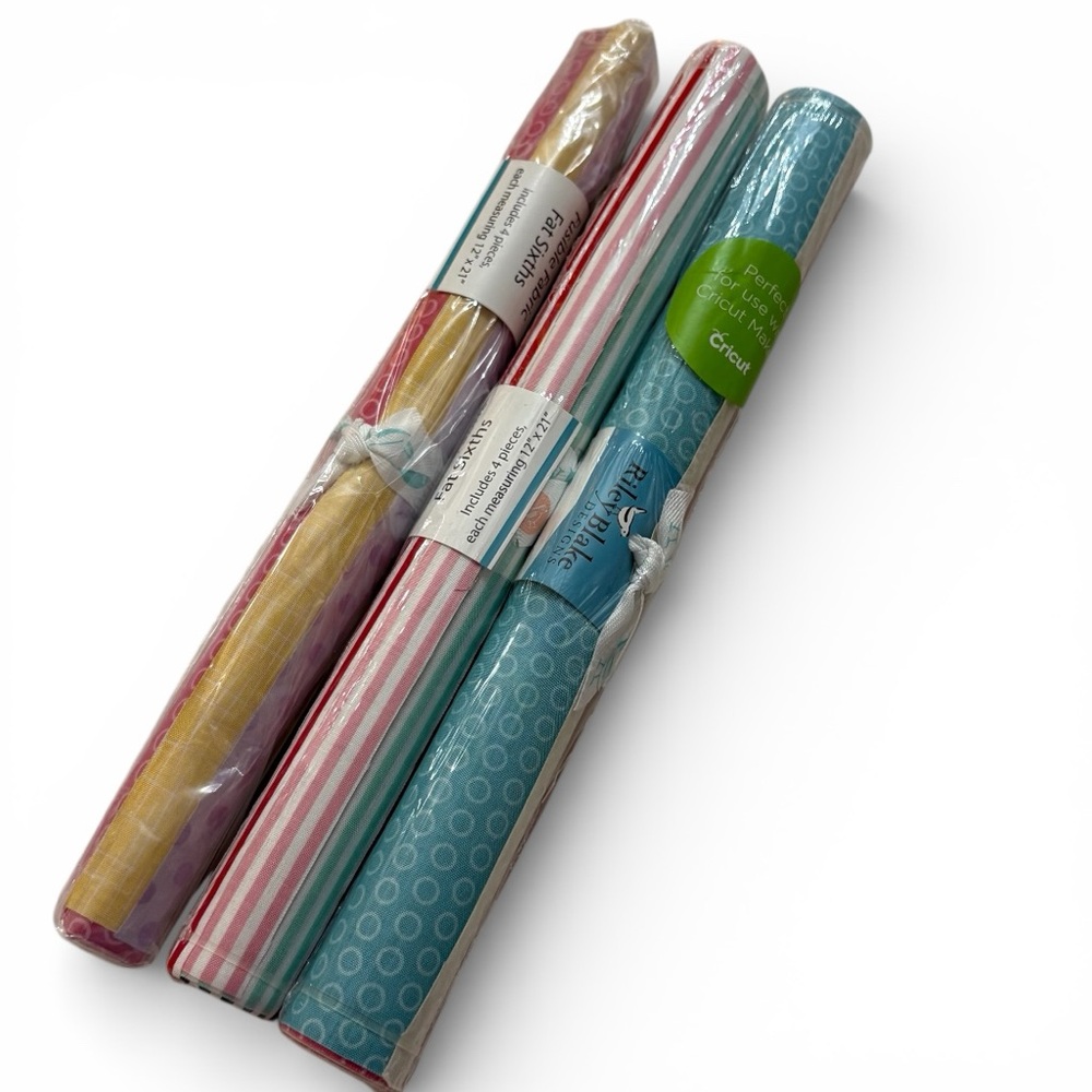 Riley Blake 3 Pack of Fusible Cotton Fabric Fat Sixths Pack 4 Pcs each 12" × 21"